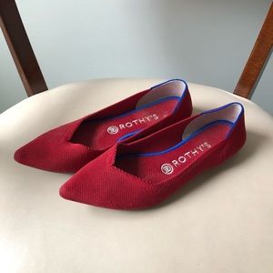 Rothy’s red pointed toe flats
